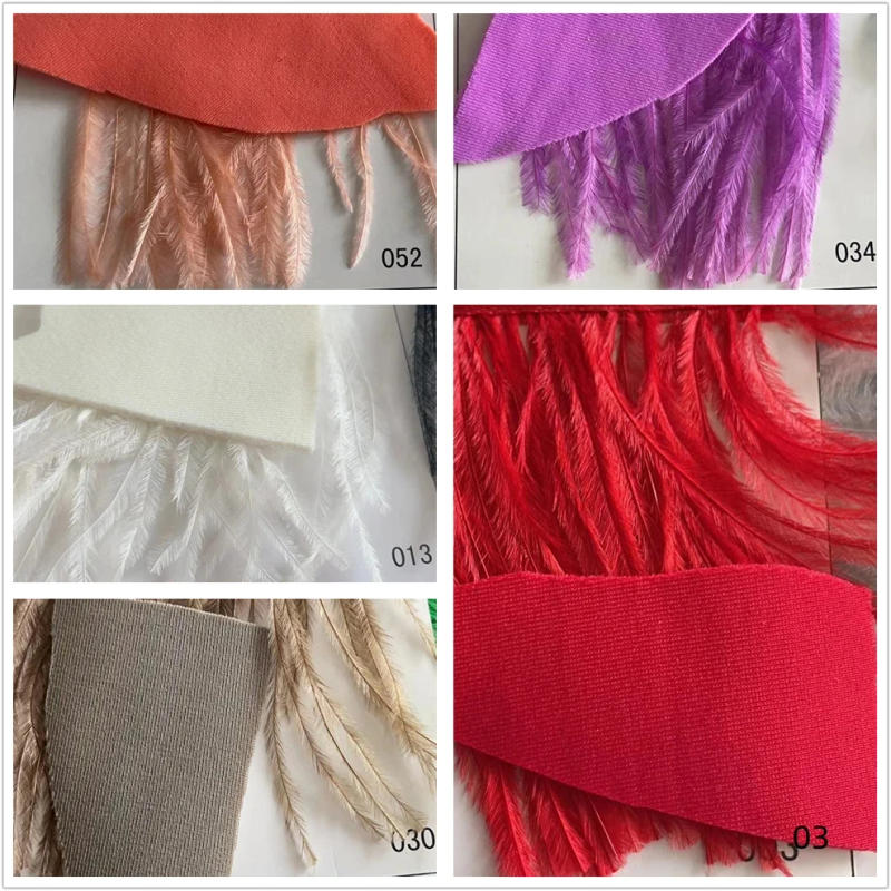 Description Picture 5 of item1M Natural Fluffy Ostrich Feather Trim White Black Ostrich Plume for DIY Craft Ribbon Wedding dress Sewing Clothing Decor 8-10cm
