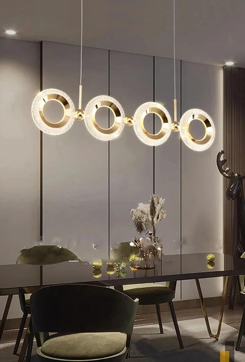 Description Picture 3 of itemModern minimalist circular pendant light home decoration Nordic luxury LED lights living room staircase indoor lighting fixtures