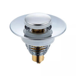 Basin Sink Drain Waste Pop Up Drain Stopper Push Button Bathroom Faucet Accessories