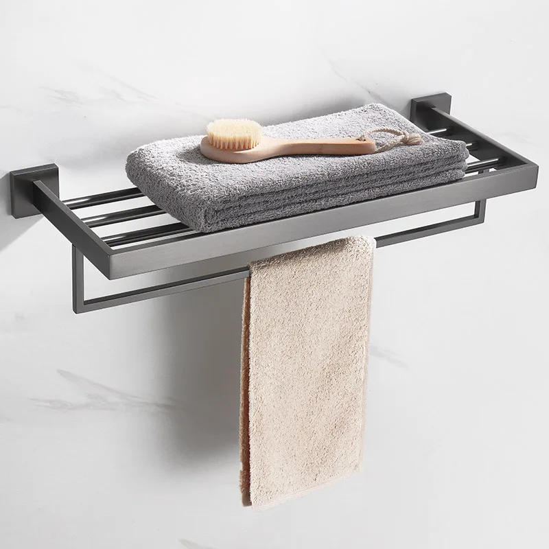 Description Picture 2 of itemGunmetal Stainless Steel Bathroom Hardware Towel Rack Toilet Paper Holder,Toilet Brush,Robe Hook Towel Bar Holder Grey Stainless