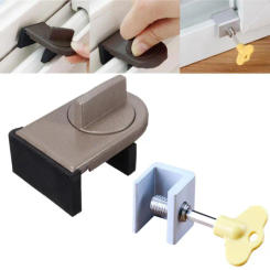 Window Safety Lock Aluminum Alloy Sliding Safety Lock Sliding Door Anti-theft Lock Buckle Window Stopper Lock