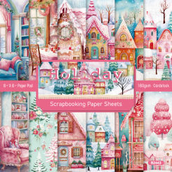 Panalisacraft 24 sheets 6"X6" Merry Christmas Scrapbook paper Scrapbooking patterned paper pack DIY craft Background paper