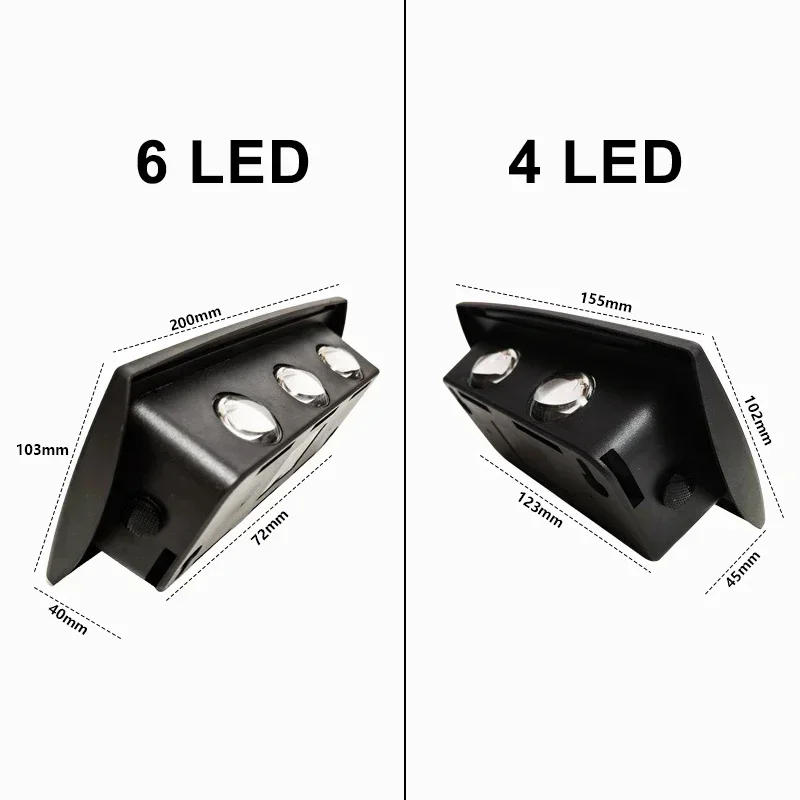 Description Picture 6 of item1/2/3/4/5 Pcs LED Solar Wall Lights 4/6 LED Garden Decorations Outdoor Waterproof Lamp for Balcony Courtyard Wall Fence Lighting