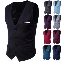 2024 Autumn Men's Slim Fit Vest Korean Edition Business Leisure Slim Fit Large Vest Men's Foreign Trade Hot Sale
