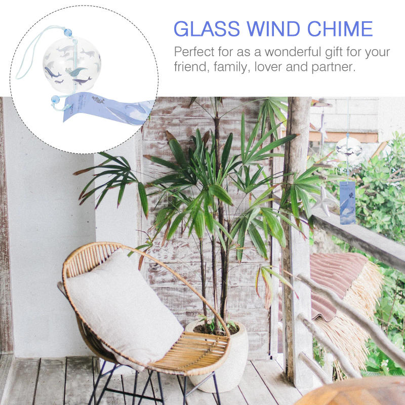Description Picture 4 of itemBlue Japanese Glass Wind Chime Premium Glass Wind Chimes Decorative Bell Hanging nament Garden Adornment Home Decor