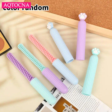 1pc Cute Travel Portable Plastic Airbag Small Comb Hair Brush Cartooncat Claw Series Girl Small Pen Comb color random