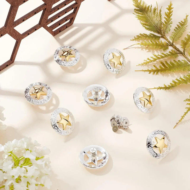 Description Picture 2 of item30mm Silver Carved Venus Shell Saddle Western Denim Leather Goods Leather Craft Accessories DIY Decorative Accessories 5 Pcs