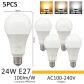 5pcs 24W E27
