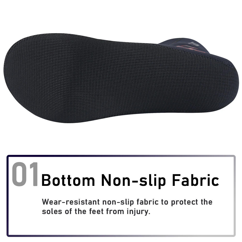 Description Picture 6 of item1 Pair 1.5MM Diving Socks Unisex CR Neoprene Swimming Surfing Boots Men Warm Water Sports Long Non-slip Wearable Beach Shoes