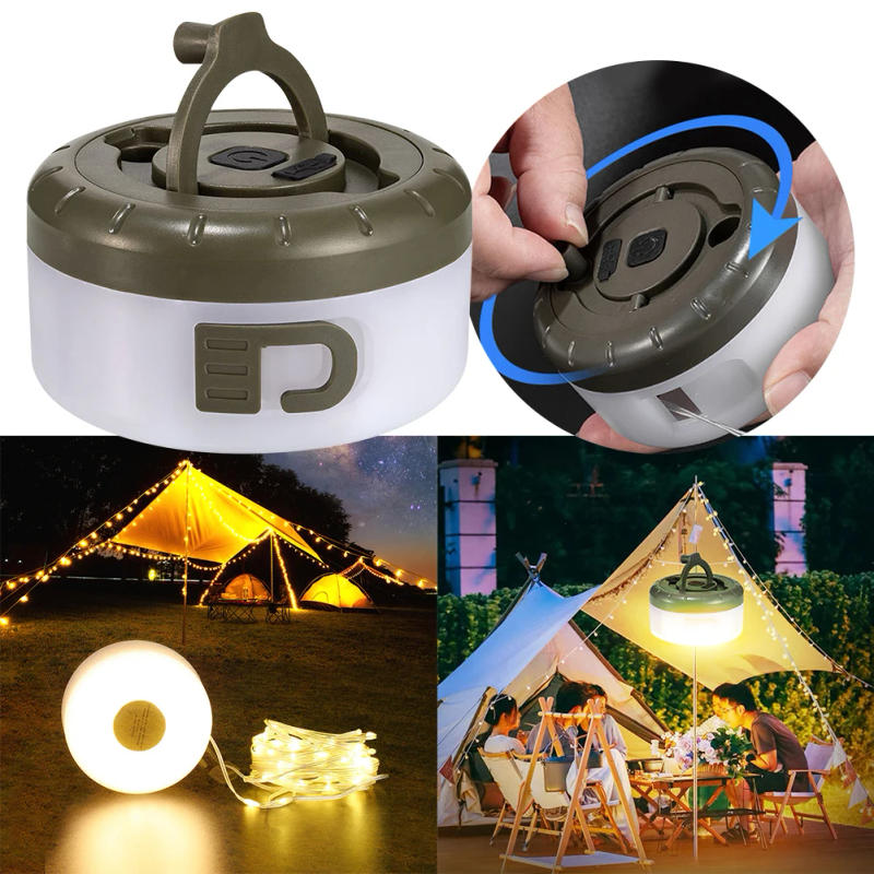 Description Picture 6 of itemCamping String Lights USB Rechargeable Dimmable Camping Light 1800mAh Mini Lantern 5 Light Modes Waterproof for Hiking Emergency