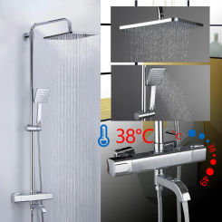 Shower System  Faucet Bath Mixer Bathroom  Bathtub  Waterfall  Head Set Thermostatic