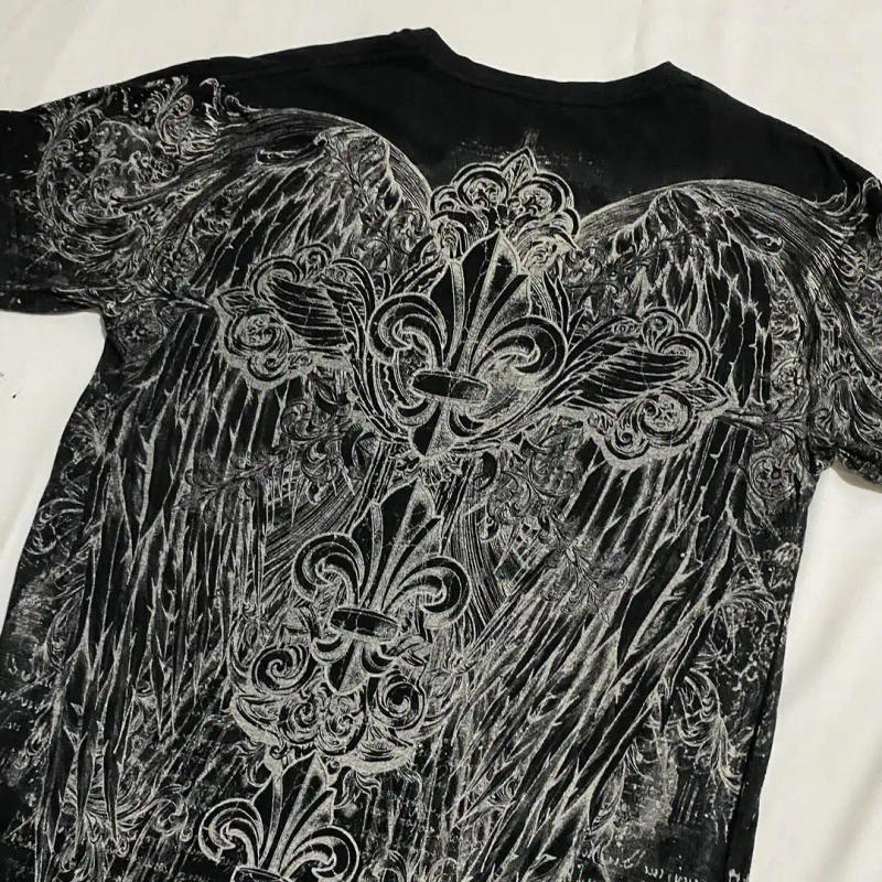 Description Picture 6 of itemGothic Retro Large Printed Graphic T-shirt for Women Summer New Versatile Street Clothing Hip-hop T-shirt Y2K Oversized T-shirt