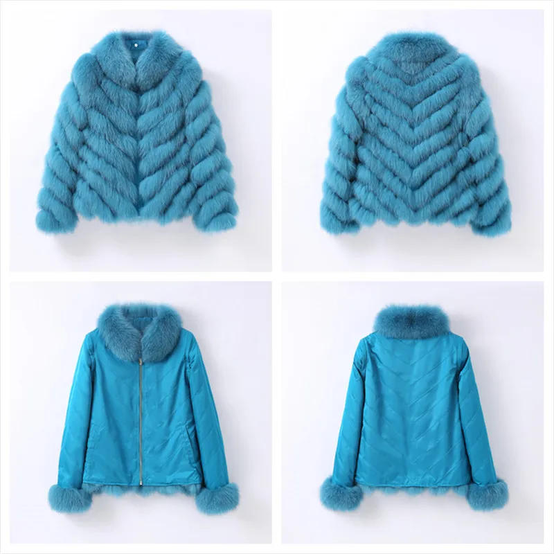 Description Picture 6 of itemWomen Winter Fox Fur Coat Jacket New Warm Double Side Parka CT261-1