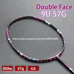 Professional Super Light 9U 57Gram Carbon Fiber Badminton Racket Strung 32LBS G5 Rackets With String Bags Racquet Speed Sports