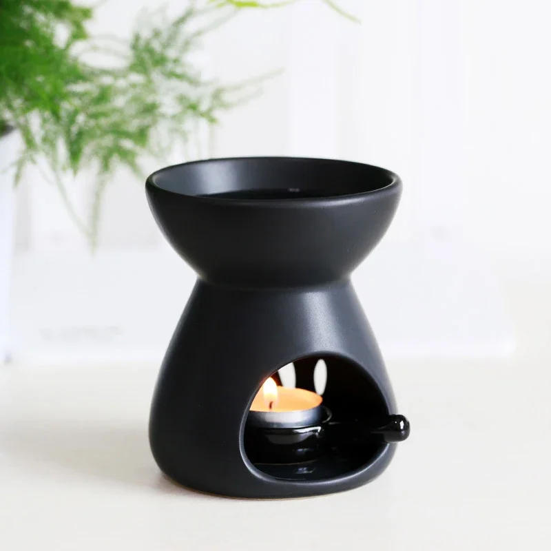 Description Picture 5 of item2 in 1 Handmade Essential Oil Stove Ceramic Candle Heating Holder Bedroom Nightlight Prevent Dry Burning Yoga Spa Incense Burner