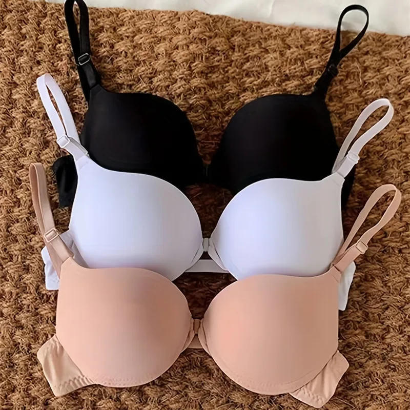 Description Picture 5 of item3pcs Seamless Bra Sexy Lingerie Push up For Women B Cup Push Up Underwear Gather Front Closure Female Brassiere Small Bust Intim