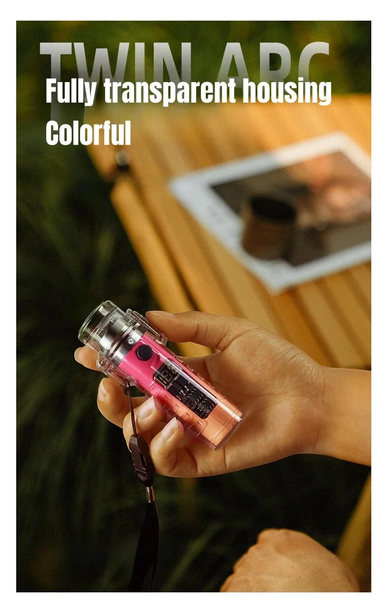 Description Picture 5 of itemOutdoor Windproof Double Arc Pulse Flameless Lighter Flashlight Compass Multifunctional Lighter LED Display Sealed Waterproof