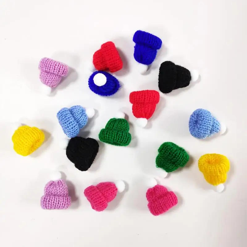 Description Picture 2 of item10PCS Mini Christmas Hats For Xmas Party Decor Knitted Small Santa Claus Hats Home Party DIY Handmade Crafts Accessory