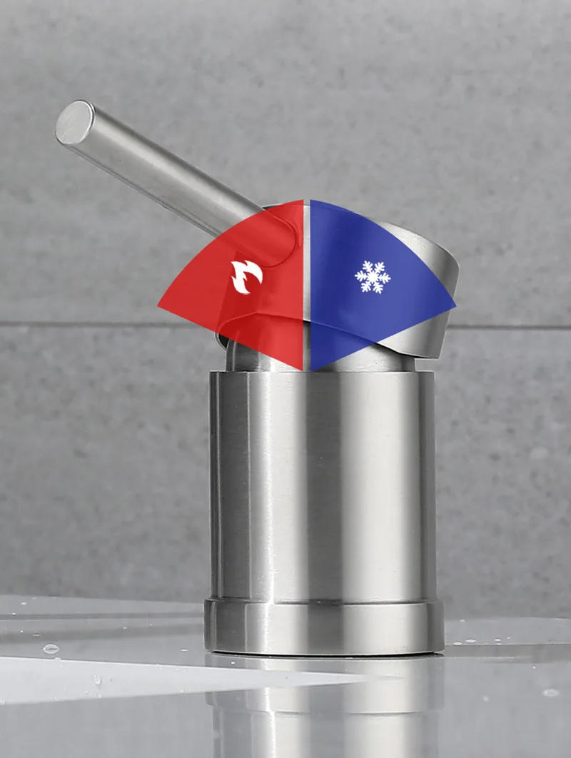 Description Picture 5 of item304 Stainless Steel Widespread Bathroom Basin Faucet Hot and Cold Mixed Water Wash Basin Faucet Deck Mounted Nickel /Black