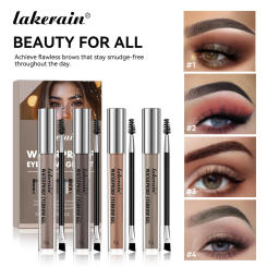 Waterproof Eyebrow Tint Gel Sweatproof Silky Texture Natural Look Long Wearing For Brunette Black Brown And Smoky Grey 4 Colors