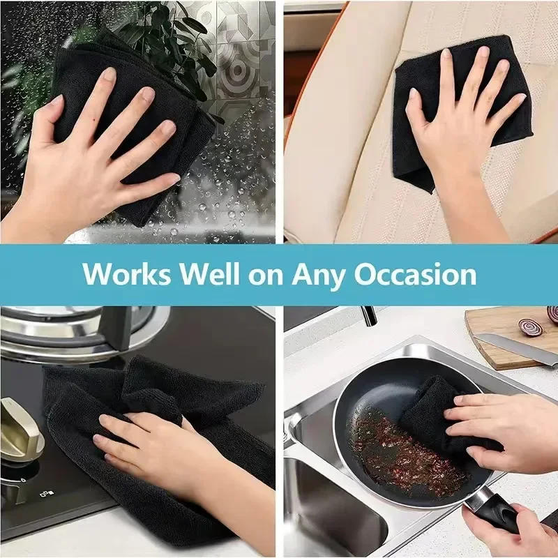 Description Picture 6 of itemThicken Microfiber Cleaning Cloths Lint Free Microfiber Cleaning Towel Cloths Reusable Cleaning Towels Absorbent for Car Window