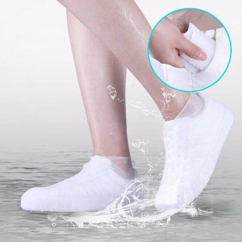 Description Picture 3 of item1 Pair Silicone WaterProof Shoe Covers S/M/L Covers Slip-resistant Rubber Rain Boot Overshoes Accessories For Outdoor Rainy Day