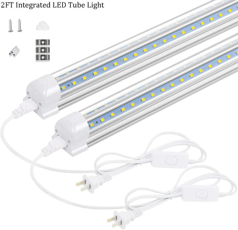 Description Picture 6 of itemLED Tube Light Bar Home 2PCS Light Bulbs 85-265V Aluminum 60cm Shop Lamp Workbench Warehouse Lighting Switch Kitchen Closet