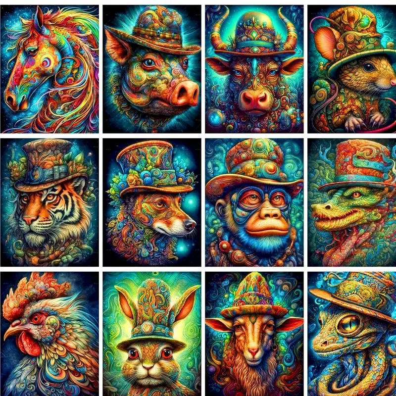 Description Picture 2 of itemGATYZTORY DIY Paint By Number on Canvas Painting Kits, Colorful Animals, Handpainted Gift, Wall Art, Home Decor Complete Kit