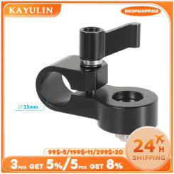Kayulin 15mm Single Rod Clamp Adapter Convert To 3/8"-16 Mounting Screw For DSLR Camera Cage Rod Support