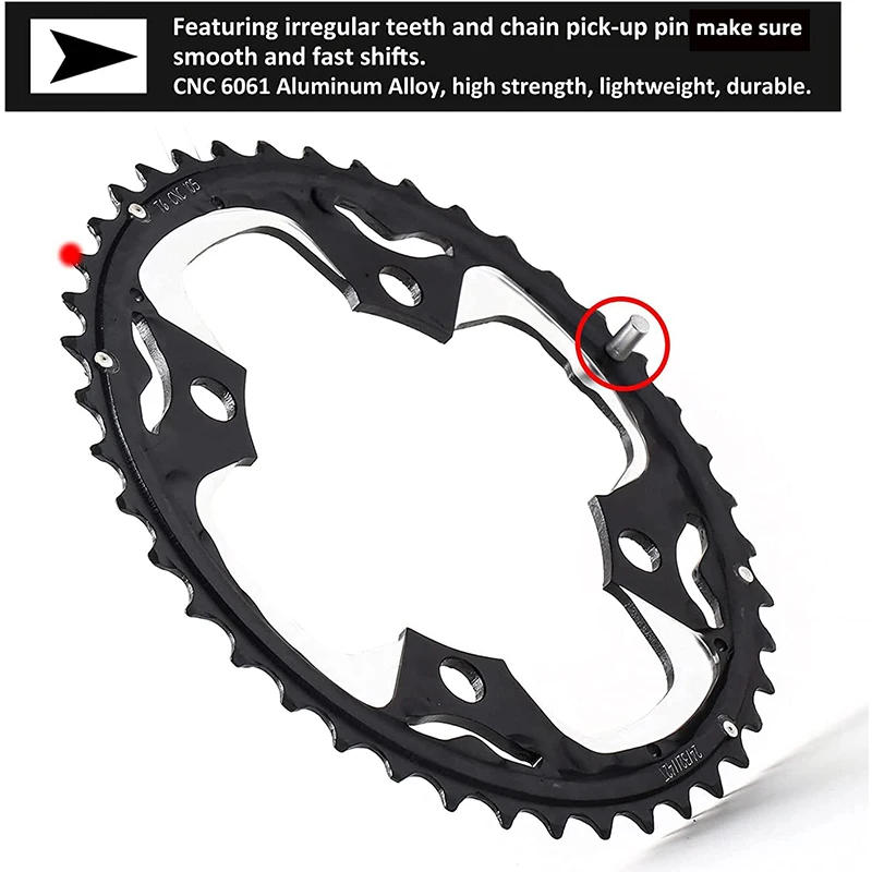Description Picture 6 of itemBUCKLOS 104/64 BCD Bicycle Chainring 22T 24T 26T 32T 38T 42T 44T MTB Chainring 9S 10S Mountain Bike Chainwheel Bicycle Parts