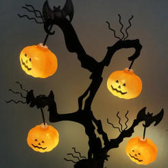 Solar Outdoor Lights Halloween Atmosphere Creative Layout Waterproof Courtyard Garden Landscape Decoration Iron Pumpkin Lantern