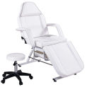 Massage  Tattoo Chair with Two Trays Esthetician Bed with Hydraulic Stool,Multi-Purpose 3-Section Facial Bed Table