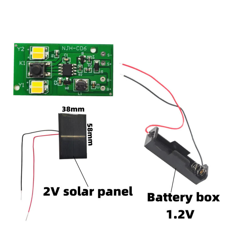 Description Picture 5 of itemDiy1.2v white light + warm light solar lamp PCBA solar buried lamp lawn lamp control lamp panel set