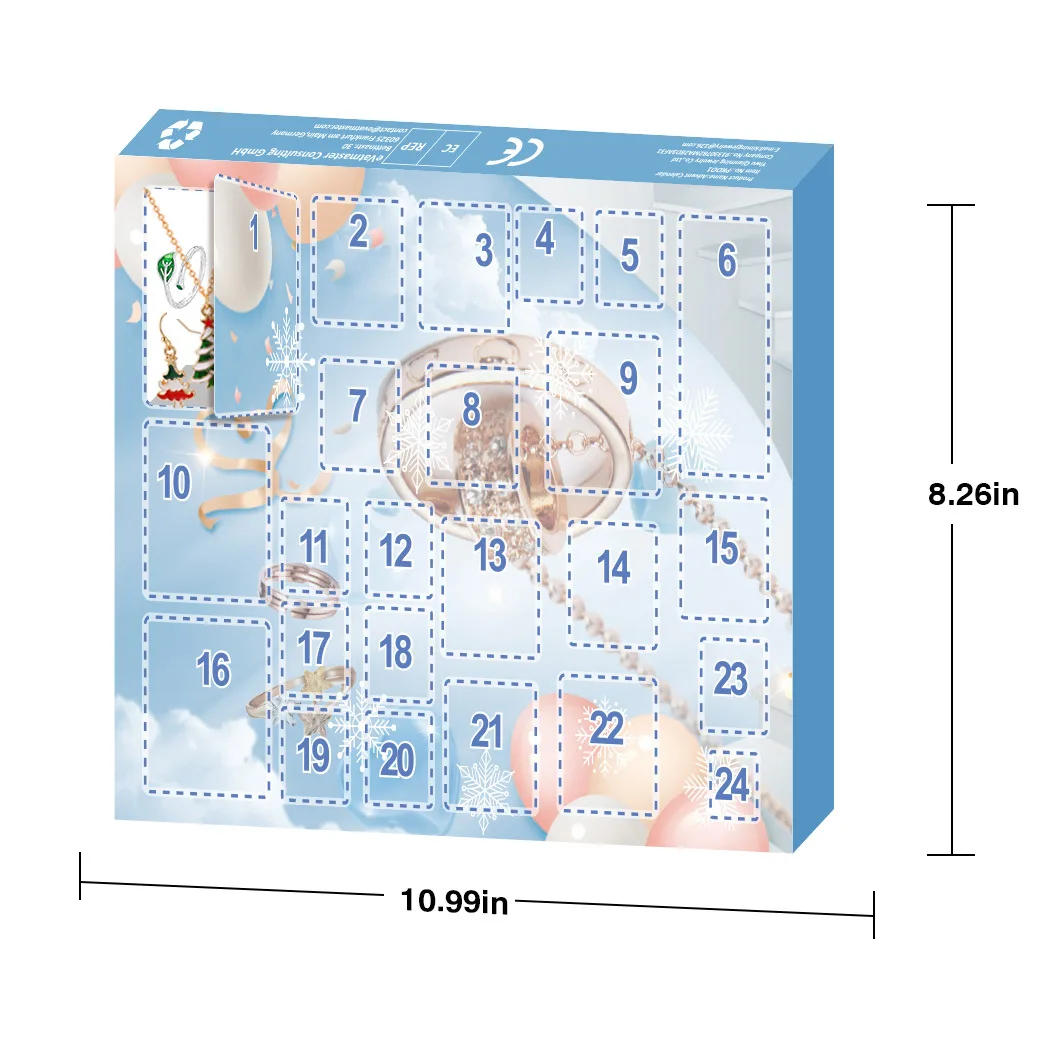 Description Picture 5 of itemJewelry Advent Calendar 2024 for Women with Bracelets Necklace Earrings Rings Countdown 24 Days to Xmas Calendar Xmas Gifts