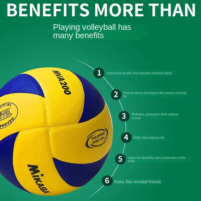 Description Picture 3 of itemNew Brand Size 5 PU Soft Touch Volleyball Official Match MVA200 Volleyballs ,High Quality Indoor Training Volleyball Balls