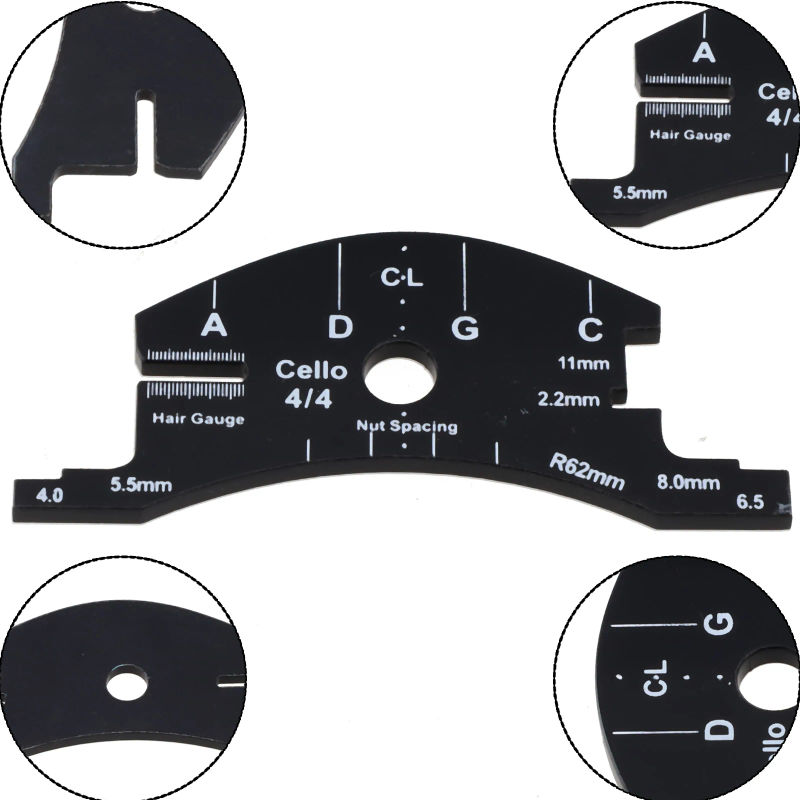 Description Picture 5 of itemViolin Bridges Multifunctional Mold Template Full Size Cello Bridge Repair Tool 4/4 3/4 1/2 Violin Cello Double Bass Bridge Mold