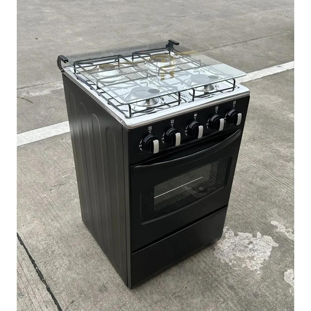 Description Picture 4 of itemFour Burnesr Gas Strove, Stainless Steel Countertop Equipment with Oven, Manual Ignition Commercial Restaurant Domestic  Gas Hob