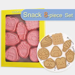 8Pcs Delicious Food Series Cookie Mold Set Ice Cream Cake Sushi Donut Toast Pattern Biscuit Mold Cake Dessert Gift Making Tools