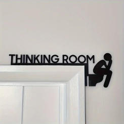 1pc Modern Metal Toilet Door Sign - Thinking Room Wall Mount Sculpture, Home Decor Artwork, Decorative Door Frame Pendant
