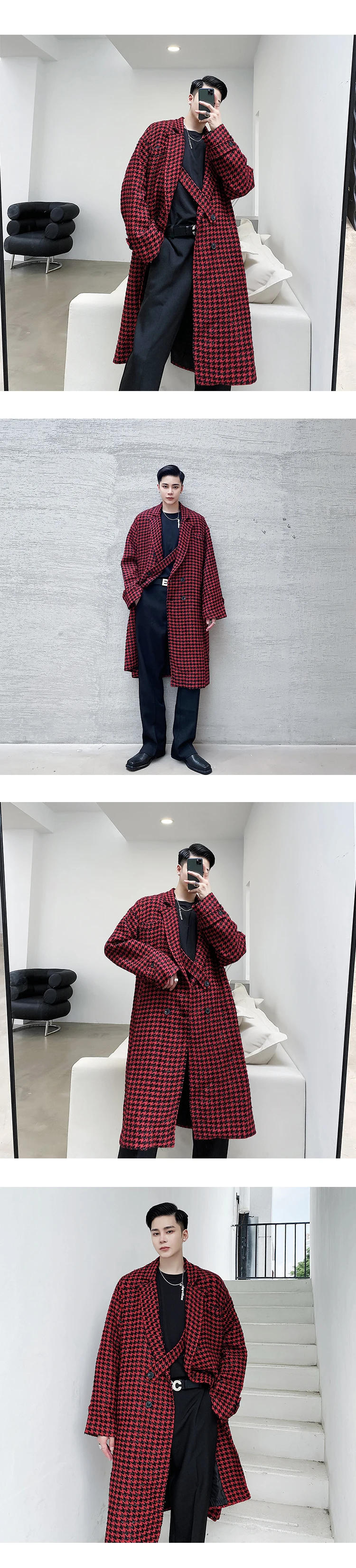 Description Picture 2 of itemMen Winter Autumn Coats Long Jackets Men Slim Fit Casual Wool Blends Business Casual Trench Thicker Warm Long Coats Size  H68