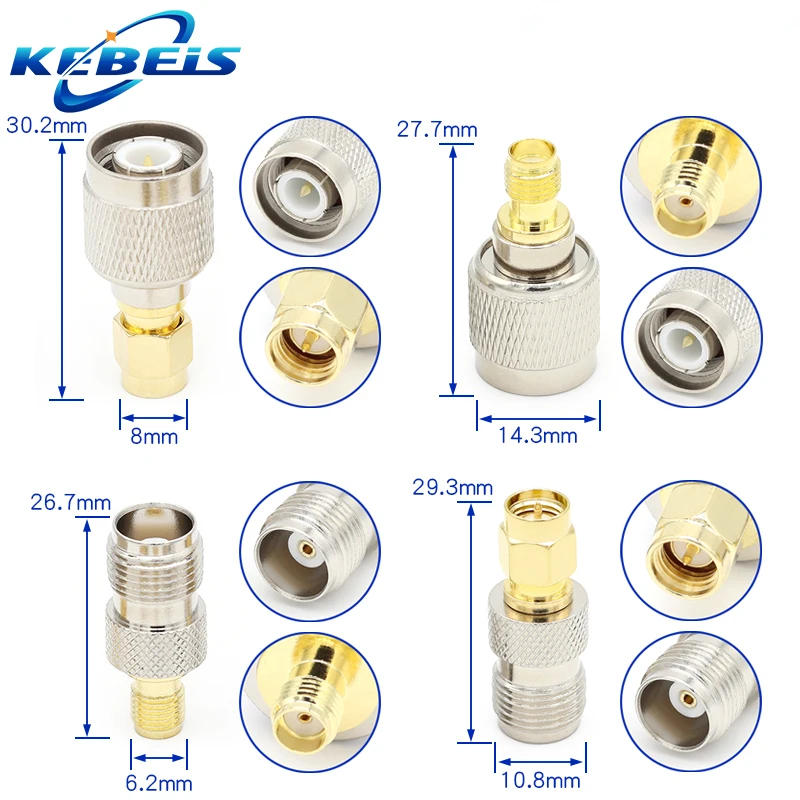 Description Picture 5 of item1Pcs Adapter SMA to TNC Male Plug & Female Jack Straight RF COAXIAL Connector 50ohm Wire Terminals