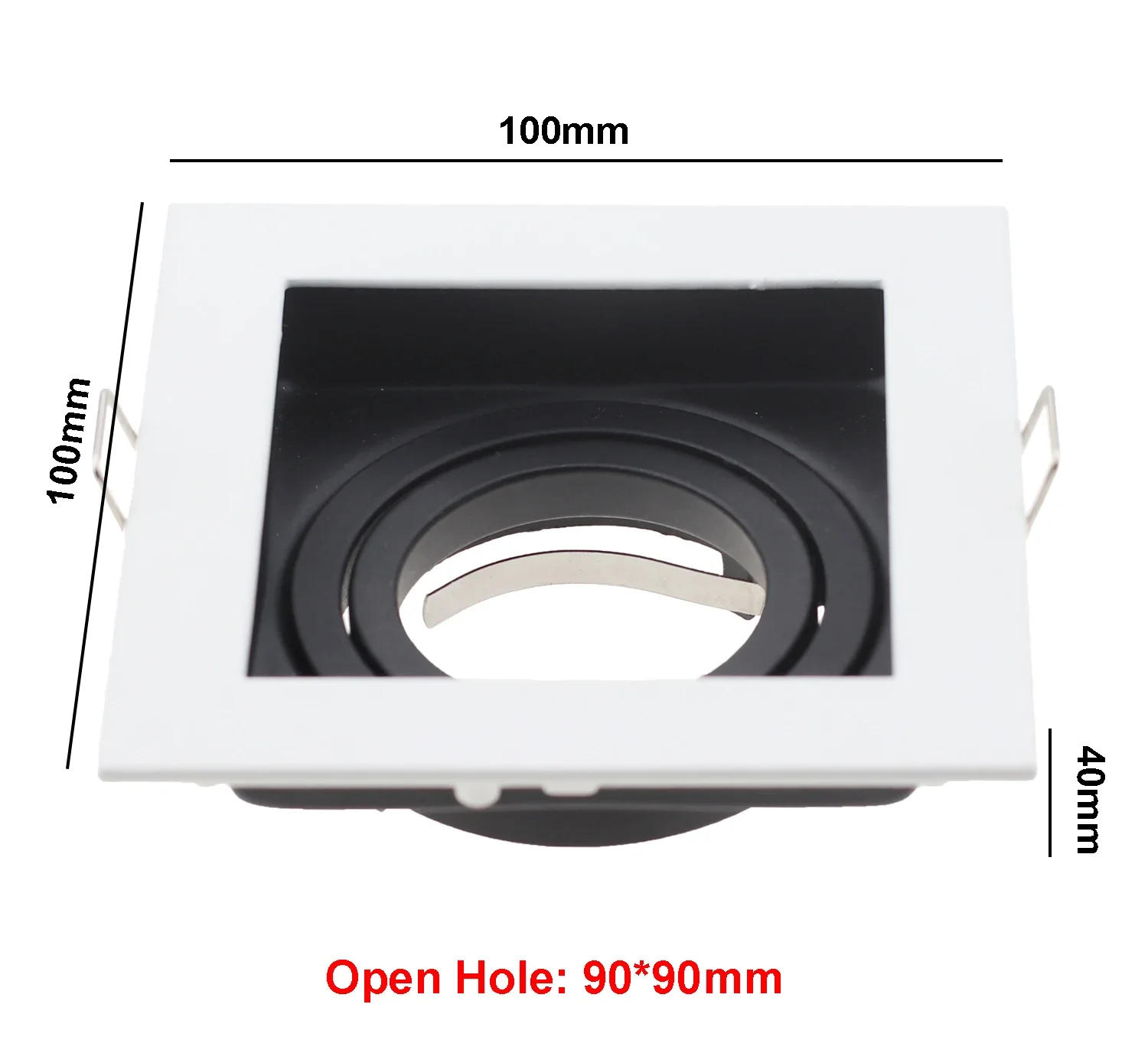 Description Picture 4 of itemMorden Creative Aluminum Alloy White Inner Black GU10 Frame Recessed Lighting Fixture Fixed Spot Downlight Housing Indoor Hotel
