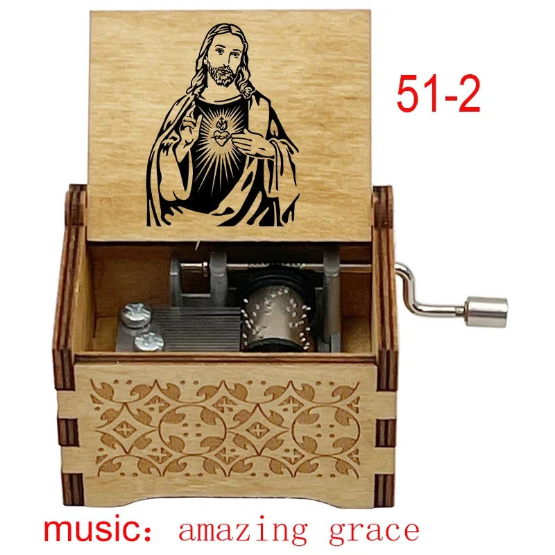 Description Picture 2 of itemAmazing Grace Wooden Music Box 18 Note Inspiring Musical Theme Family Church Festival Birthday Gift Christian Home Office Decor