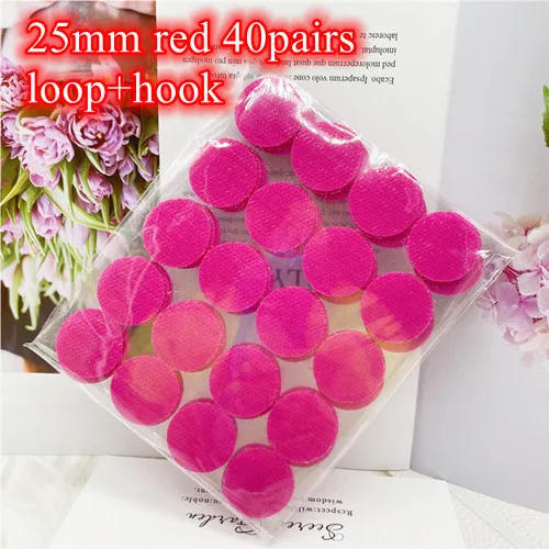 Description Picture 6 of itemSticker  Rose Red Round Dots Sticker Strong Self Adhesive Fastener Tape 10/15/20/25/30mm Nylon Hooks and Loops Adhesive Fastener