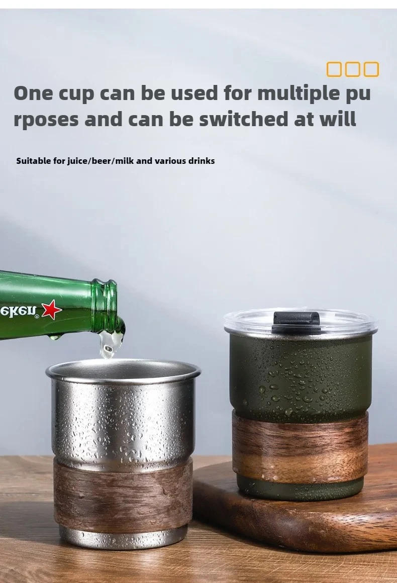 Description Picture 3 of item300ml Stainless Steel Coffee Camping Mug with Lid Portable Heat Resistant for Outdoor Picnic Camping Fishing Bottles Coffee Cups