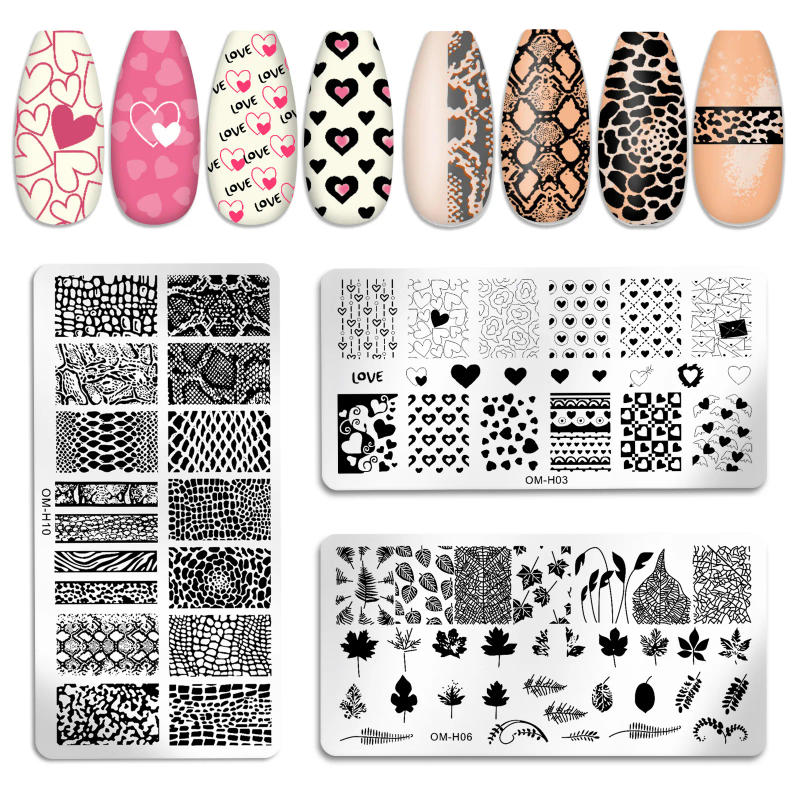 Description Picture 2 of item1Pc-heart/Beauty/geometry Stamping Plates 12X5cm Image Printing Nail Art Stencils Templates for Acrylic Nails Design Stamp Plate
