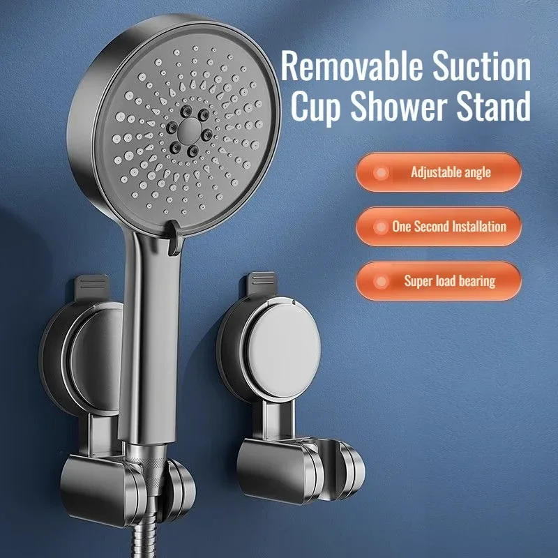 Description Picture 4 of itemBath Shower Holder Support Mural Douche Suction Cup Adjustable Handheld Wall Mounted Large Shower Head Supports Relocatable