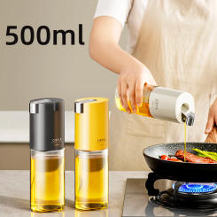 500ml Glass Oil Bottle Automatic Opening  Olive Oil Condiment Container Gravity Soy Sauce Vinegar Dispenser Kitchen Tools