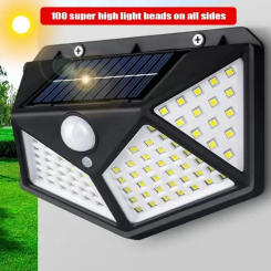 1/2/4/5/10Pcs 100 LED Wall Lights Outdoor Solar Lamp PIR Motion Sensor Solar Powered Sunlight Street Light for Garden Decoration