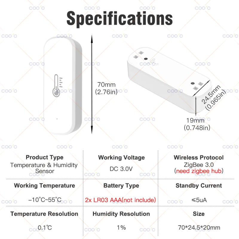 Description Picture 5 of itemZigBee Smart Temperature And Humidity Sensor eWeLink App Remote Monitor For Smart Home Work With Z2M Alexa Google Yandex Alice